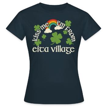 Küss mich - St. Patricks Day Eita Village - Frauen T-Shirt - Navy - Vorne - AI Model Female 172 dark (172cm)