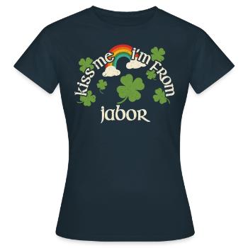 Küss mich - St. Patricks Day Jabor - Frauen T-Shirt - Navy - Vorne - AI Model Female 172 dark (172cm)