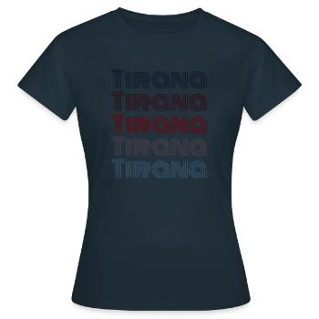 Vintage Albania City - Retro Tirana - T-shirt Femme - marine - Devant - AI Model Female 172 dark (172cm)