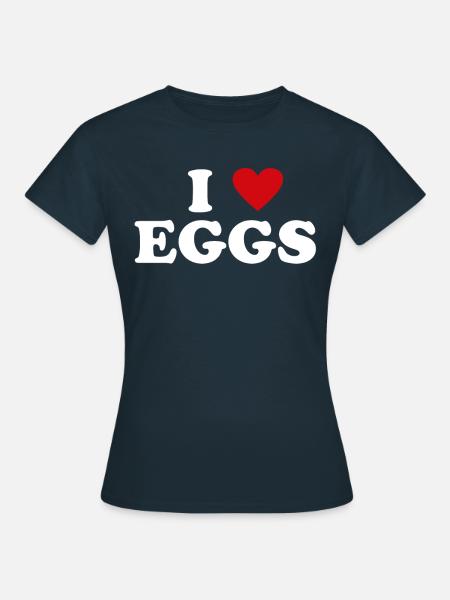 Herz Farmer - Ich Liebe Egg - Frauen T-Shirt - Navy