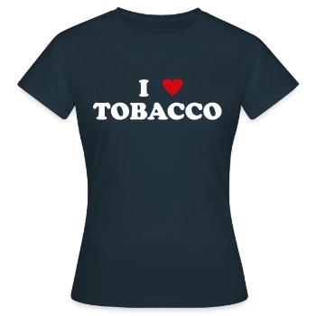 Heart Farmer - J’aime le tabac - T-shirt Femme - marine - Devant - AI Model Female 172 dark (172cm)