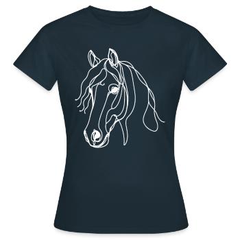Line Art Dad Mom - Frisian - Women's T-Shirt - navy - Front - AI Model Female 172 dark (172cm)