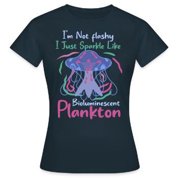 Bioluminescent Plankton - Marine Animal - Women's T-Shirt - navy - Front - AI Model Female 172 dark (172cm)