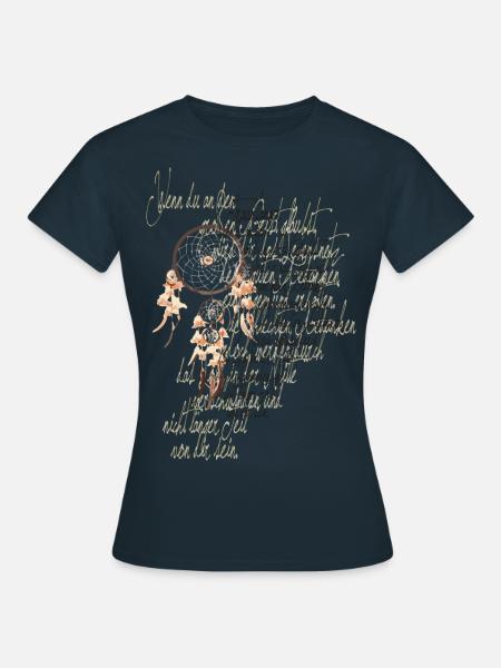 Poesie Kalligrafie Boho Style Traumfänger 3 - Frauen T-Shirt - Navy