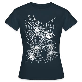 Araignée d’araignée, toile d’araignée, toile blanche, Halloween - T-shirt Femme - marine - Devant - AI Model Female 172 dark (172cm)