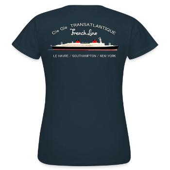 LINER FRANKREICH Louis RUNEMBERG © Adagp - Frauen T-Shirt - Navy - Hinten - AI Model Female 172 dark (172cm)