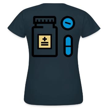 Pills, medicines, medicine, drugs, pill box - Women's T-Shirt - navy - Back - AI Model Female 172 dark (172cm)