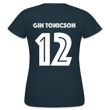 Gin | Football, Footballer, European Championship, World Cup, Beer, Party - Women's T-Shirt - navy - Back - AI Model Female 172 dark (172cm)