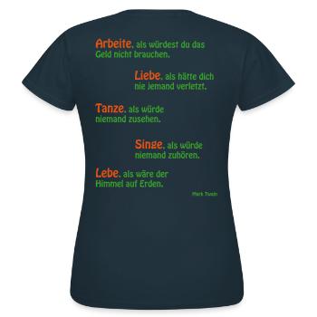 Mark Twain - Frauen T-Shirt - Navy - Hinten - AI Model Female 172 dark (172cm)