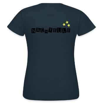 Nachteule - Frauen T-Shirt - Navy - Hinten - AI Model Female 172 dark (172cm)
