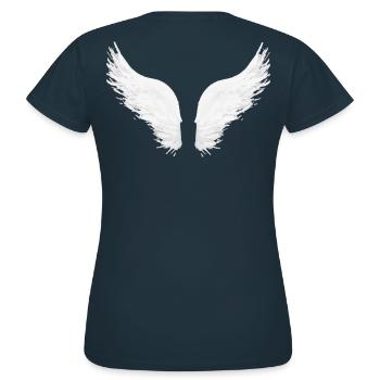 ailes,ailes d’ange,ailes,anges,anges gardiens - T-shirt Femme - marine - Dos - AI Model Female 172 dark (172cm)