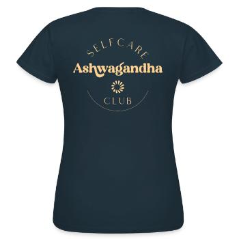 Ashwagandha Selfcare Club - Frauen T-Shirt - Navy - Hinten - AI Model Female 172 dark (172cm)