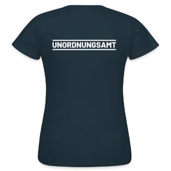 Unordnungsamt - lustig Ordnungsamt nur mit UN - Frauen T-Shirt - Navy - Hinten - AI Model Female 172 dark (172cm)