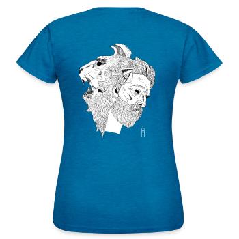 the king - Women's T-Shirt - antique blue sapphire heather - Back - AI Model Female 172 dark (172cm)