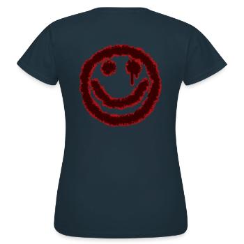 smilie blut grinsen - Frauen T-Shirt - Navy - Hinten - AI Model Female 172 dark (172cm)