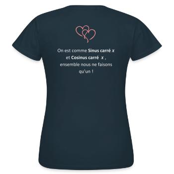 Romantic Maths - Women's T-Shirt - navy - Back - AI Model Female 172 dark (172cm)