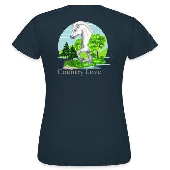 L’amour de la campagne - T-shirt Femme - marine - Dos - AI Model Female 172 dark (172cm)