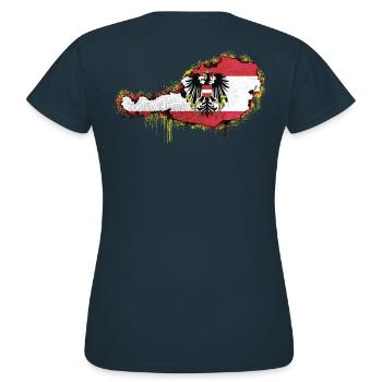 Österreich Oesterreich Austria Alpen Alps Mountain - Frauen T-Shirt - Navy - Hinten - AI Model Female 172 dark (172cm)