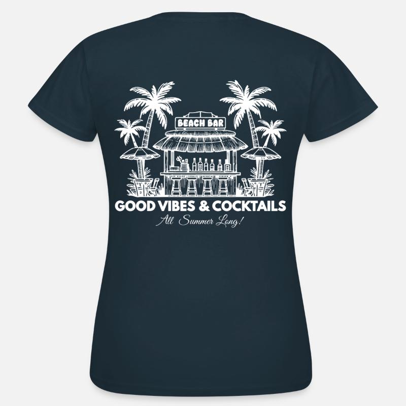 Bar de plage - Ambiance estivale et cocktails - T-shirt Femme - marine