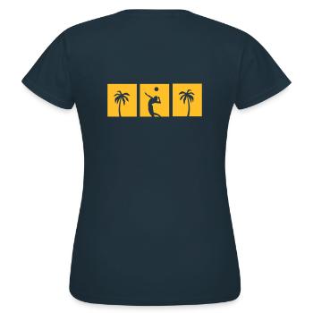 Beachvolleyball,volleyball,beach,netz,strand,sonne - Frauen T-Shirt - Navy - Hinten - AI Model Female 172 dark (172cm)