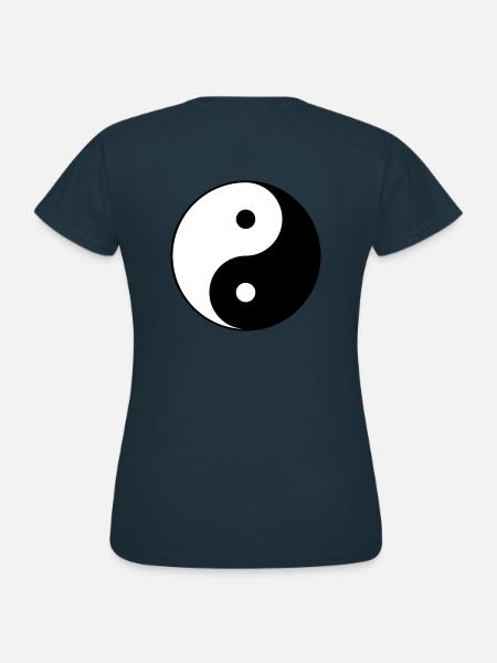 Yin yang - Dame-T-shirt - marineblå