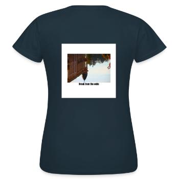 Backprint T-Shirt - Frauen T-Shirt - Navy - Hinten - AI Model Female 172 dark (172cm)
