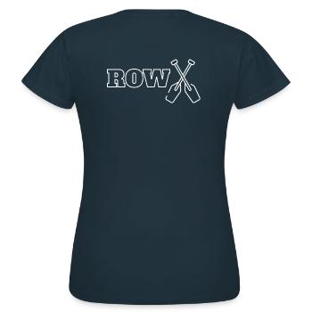 ROW Rudern Design College-Style in Weiß - Frauen T-Shirt - Navy - Hinten - AI Model Female 172 dark (172cm)