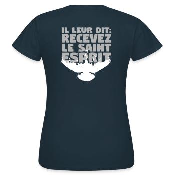 Receive Comforter - English - Women's T-Shirt - navy - Back - AI Model Female 172 dark (172cm)