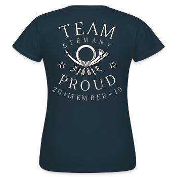 Post Team Germany Fier Membre - T-shirt Femme - marine - Dos - AI Model Female 172 dark (172cm)