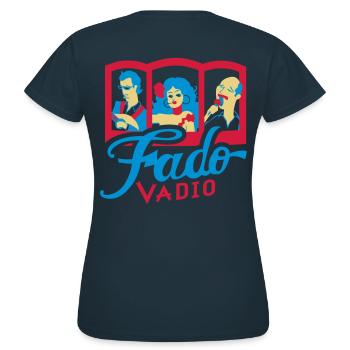 Fado Vadio - Frauen T-Shirt - Navy - Hinten - AI Model Female 172 dark (172cm)