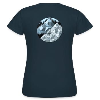Kletterwand - Frauen T-Shirt - Navy - Hinten - AI Model Female 172 dark (172cm)