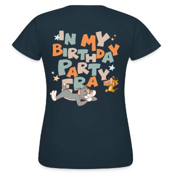 Tom Und Jerry Geburtstags-Design - Frauen T-Shirt - Navy - Hinten - AI Model Female 172 dark (172cm)