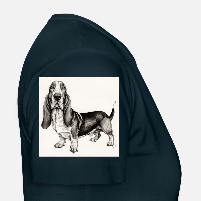 Compagnon émouvant : Portrait de Basset Hound T-shirt Femme