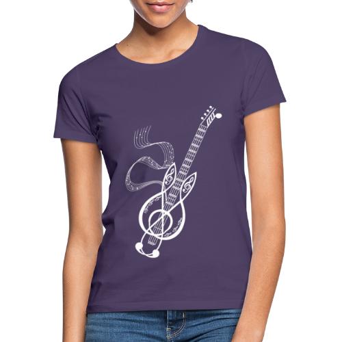 tee shirt festival guitare note blanche clé sol - T-shirt Femme