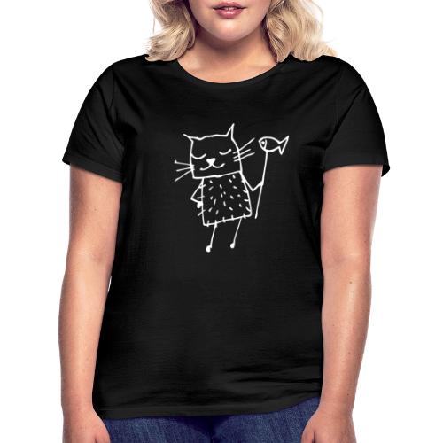 Katze mit Fisch - Frauen T-Shirt