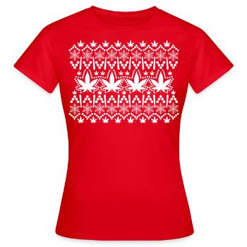 Motif de Noël de mauvaises herbes - T-shirt Femme - rouge - Devant - AI Model Female 172 dark (172cm)