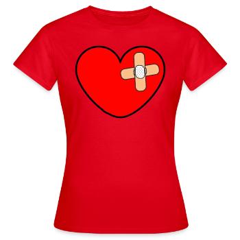 Cœur blessé avec cadeau pavé - T-shirt Femme - rouge - Devant - AI Model Female 172 dark (172cm)
