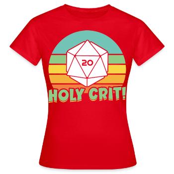 Holy crit,Gaming - T-shirt Femme - rouge - Devant - AI Model Female 172 dark (172cm)