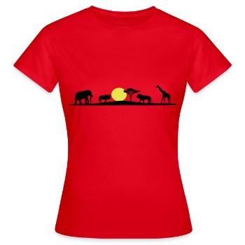 Savane africaine - T-shirt Femme - rouge - Devant - AI Model Female 172 dark (172cm)