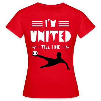 Manchester, Royaume-Uni, Manchester, Royaume-Uni - T-shirt Femme - rouge - Devant - AI Model Female 172 dark (172cm)