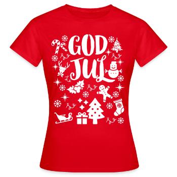 Merry Christmas, Merry Christmas, Merry Christmas - Women's T-Shirt - red - Front - AI Model Female 172 dark (172cm)