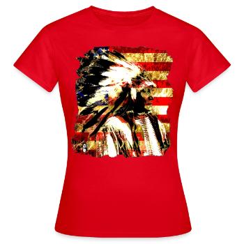 Chef collage sur USA Drapeau 2 - T-shirt Femme - rouge - Devant - AI Model Female 172 dark (172cm)