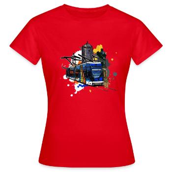 Jena City - T-shirt Femme - rouge - Devant - AI Model Female 172 dark (172cm)