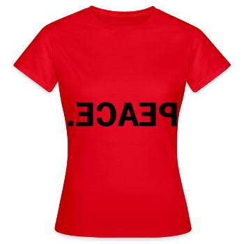 PEACE. black - T-shirt Femme - rouge - Devant - AI Model Female 172 dark (172cm)