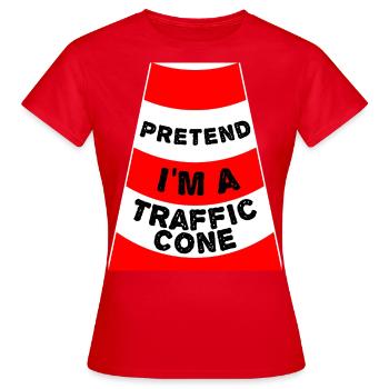 Prétendez que je suis un traffic cone Verkehrsleitkegel - T-shirt Femme - rouge - Devant - AI Model Female 172 dark (172cm)