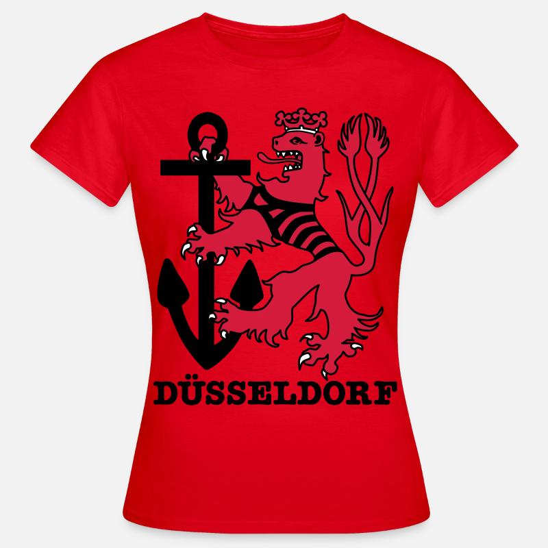 Duesseldorf Düsseldorf Düsseldorfer loewe Matrose - Frauen T-Shirt - Rot