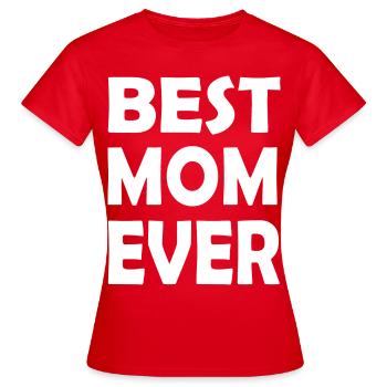 mom cat dog mama baby eltern supermom wife bad - Frauen T-Shirt - Rot - Vorne - AI Model Female 172 dark (172cm)