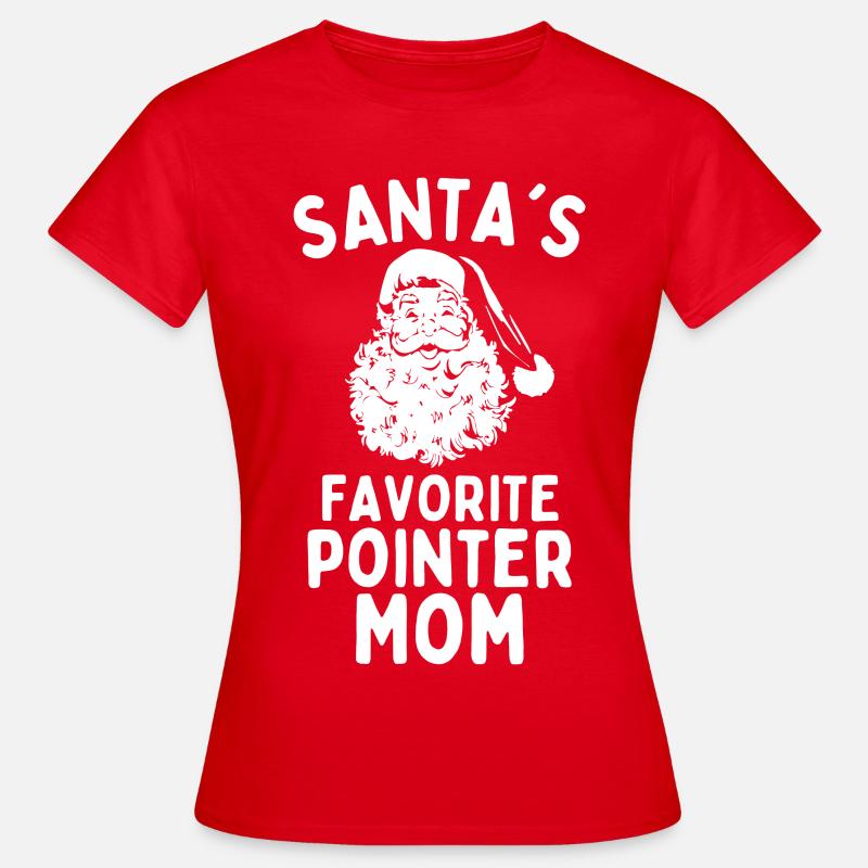 Weihnachten Pointer Santa's Favorite Pointer - Frauen T-Shirt - Rot