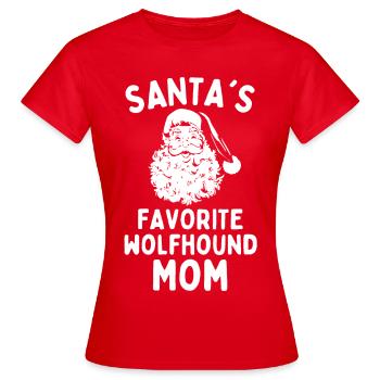 Noël Irish Wolfhound maman - T-shirt Femme - rouge - Devant - AI Model Female 172 dark (172cm)