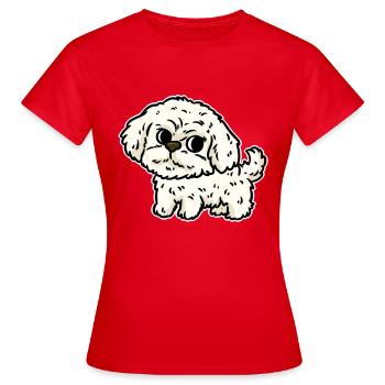 SHIHTZU Hunde Baby Rassehund Hunderasse - Frauen T-Shirt - Rot - Vorne - AI Model Female 172 dark (172cm)
